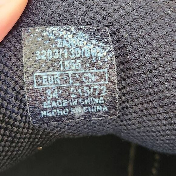 Zara high top athletic fashion sneakers size 1.5-2 grey strap over Chunky - Picture 8 of 8